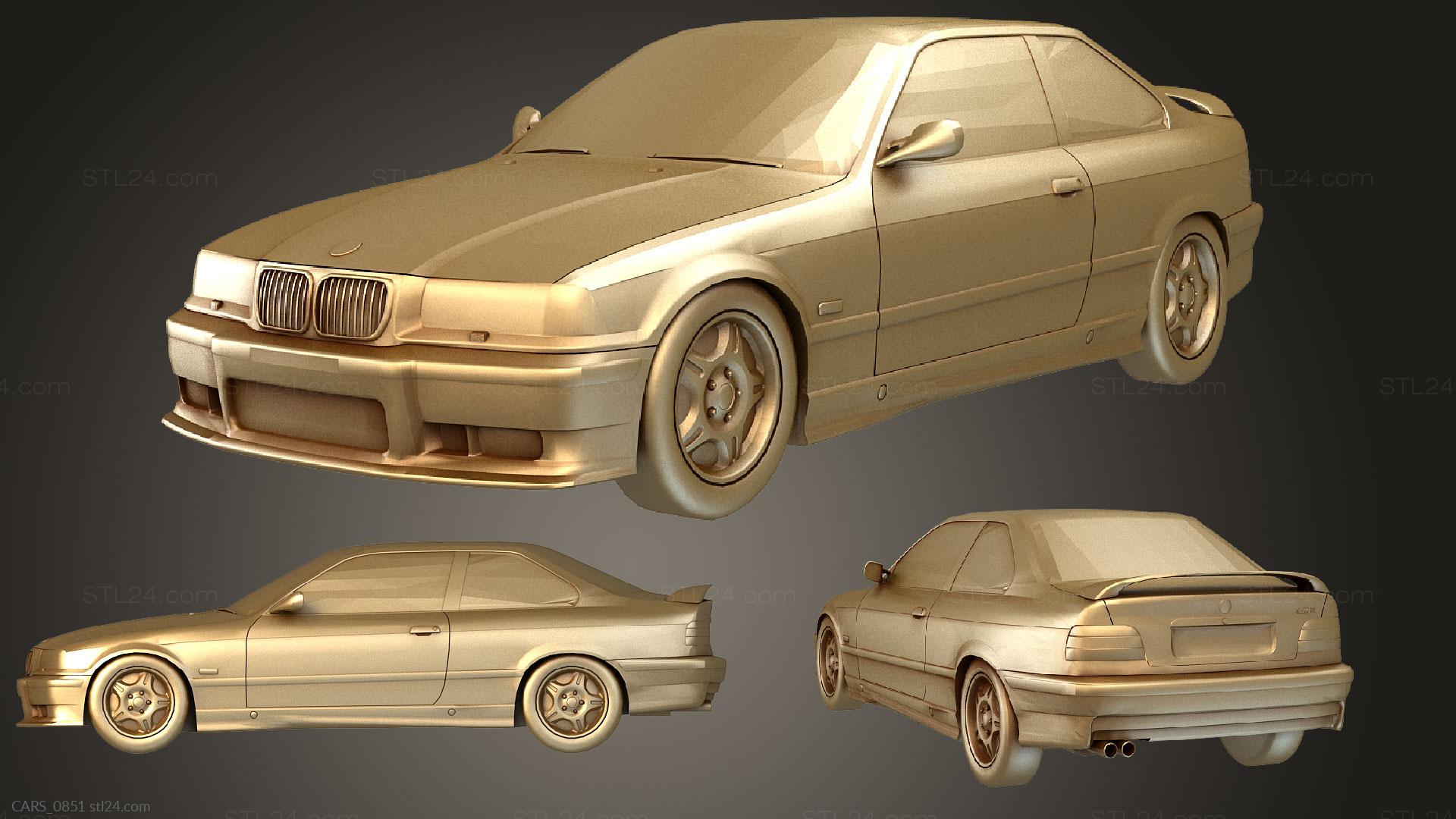 Vehicles - BMW M3 E36, CARS_0851. 3D stl model for CNC